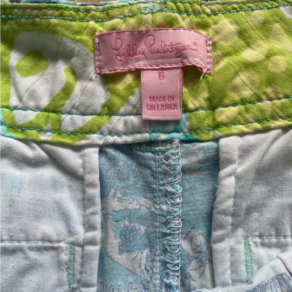 Lilly Pulitzer fresh catch toile blue callahan shorts size 6 - Picture 6 of 7
